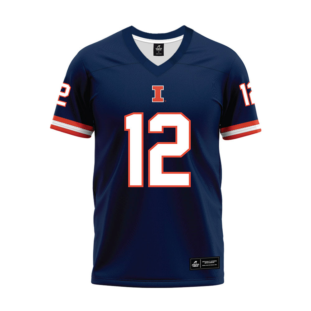 Illinois - NCAA Football : Isaiah Williams - Blue Premium Football Jersey-0