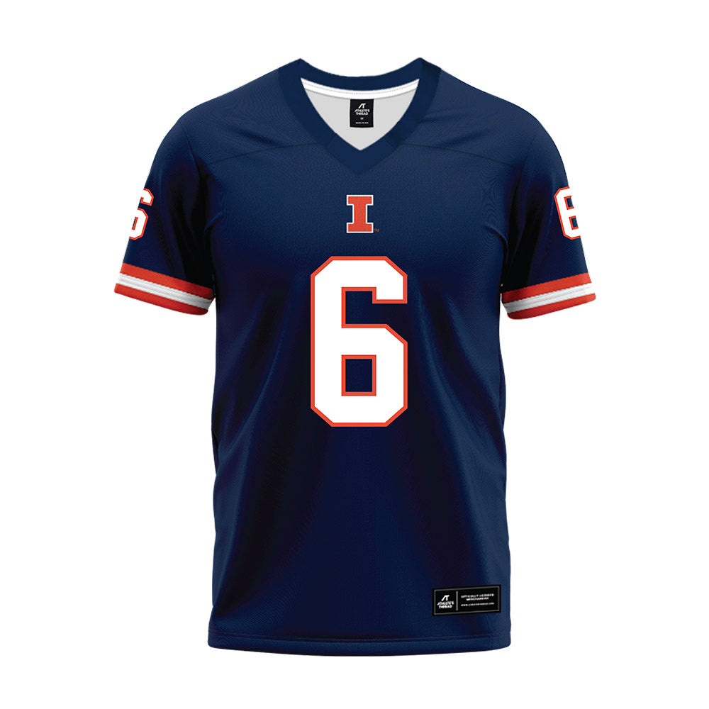 Illinois - NCAA Football : Jaheim Clarke - Blue Premium Football Jersey-0