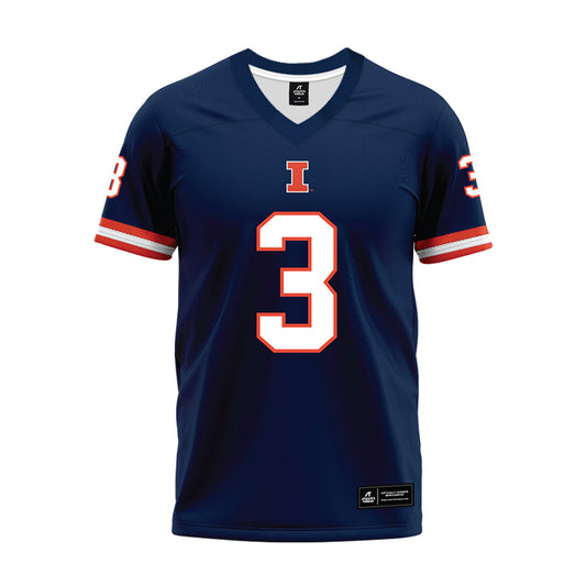 Illinois - NCAA Football : Nick Hankins Jr. - Blue Premium Football Jersey-0