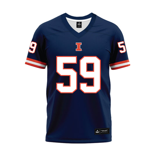 Illinois - NCAA Football : Jake Renfro - Blue Premium Football Jersey-0