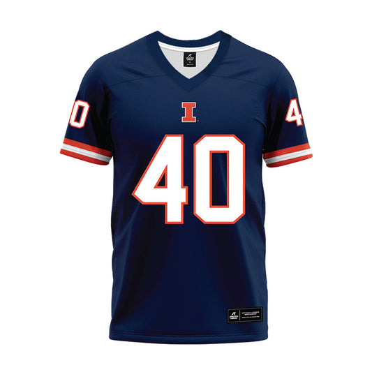 Illinois - NCAA Football : Ean Rhea - Blue Premium Football Jersey-0