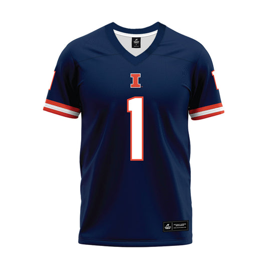 Illinois - NCAA Football : Jayshon Platt - Blue Premium Football Jersey-0
