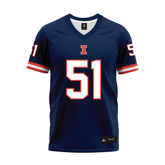 Illinois - NCAA Football : Alfred Washington - Blue Premium Football Jersey-0