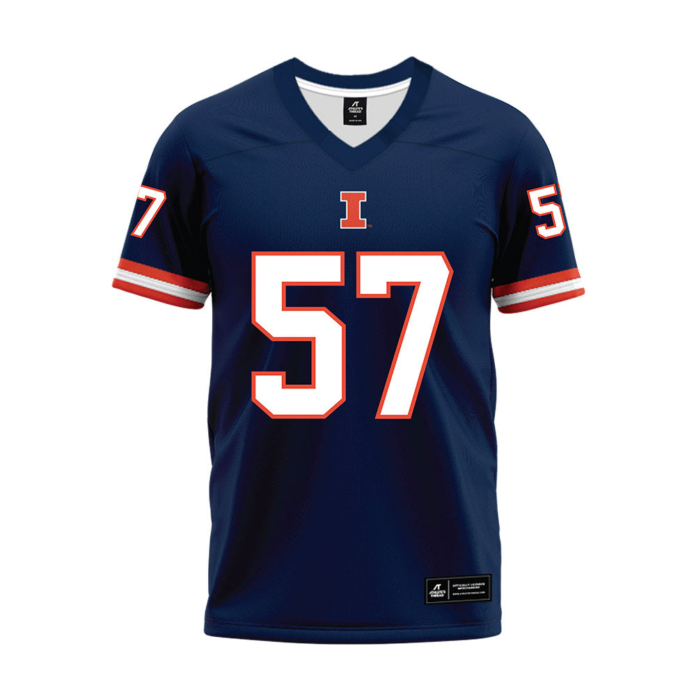 Illinois - NCAA Football : Zach Barrett - Blue Premium Football Jersey-0