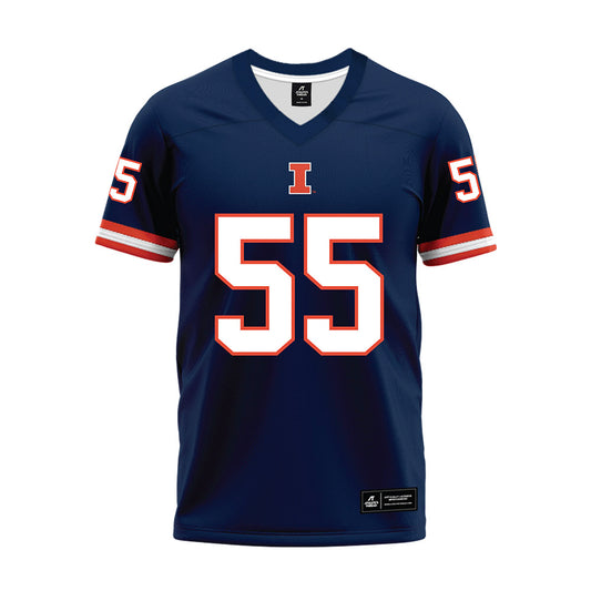 Illinois - NCAA Football : TJ McMillen - Blue Premium Football Jersey-0