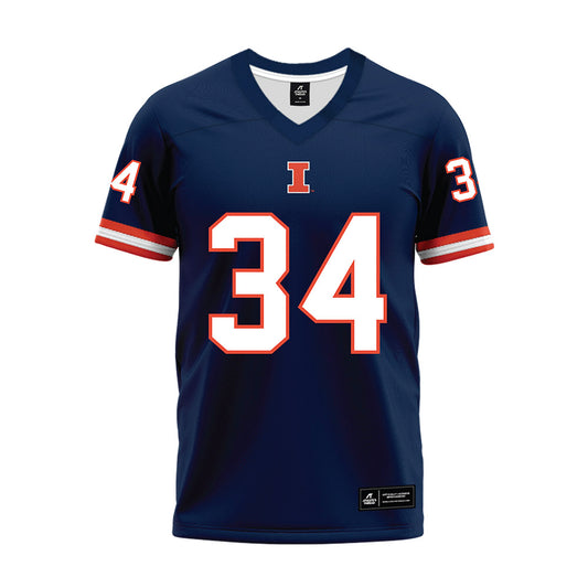 Illinois - NCAA Football : Erik Gayle - Blue Premium Football Jersey-0