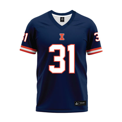 Illinois - NCAA Football : Murphy Clement - Blue Premium Football Jersey-0