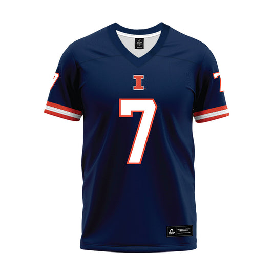 Illinois - NCAA Football : Nasir Rankin - Blue Premium Football Jersey-0