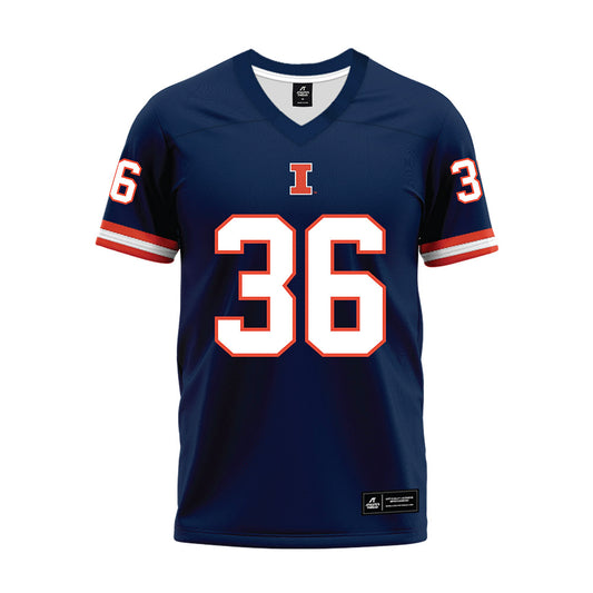 Illinois - NCAA Football : Lane Hansen - Blue Premium Football Jersey
