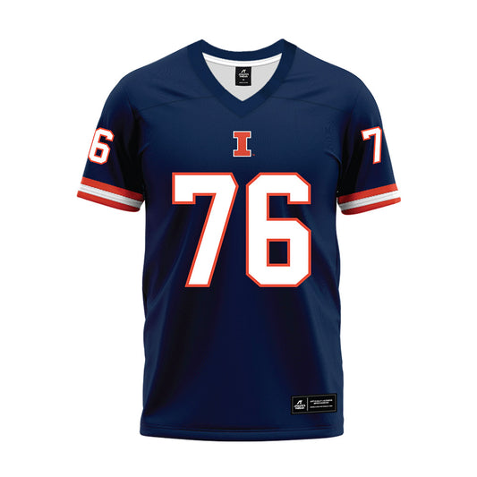 Illinois - NCAA Football : Dylan Frechette - Blue Premium Football Jersey-0
