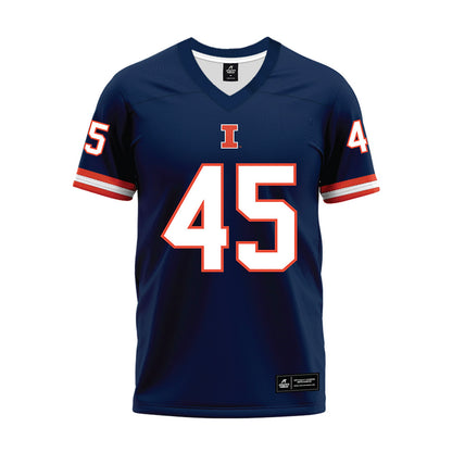 Illinois - NCAA Football : Robert Edmonson - Blue Premium Football Jersey-0