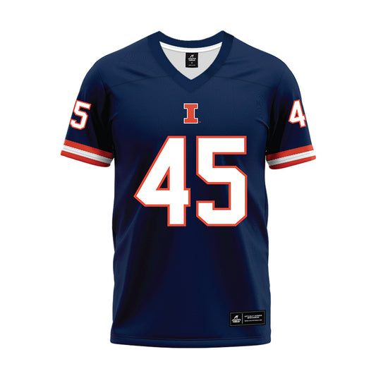 Illinois - NCAA Football : Robert Edmonson - Blue Premium Football Jersey-0