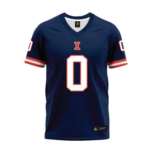 Illinois - NCAA Football : Kenyon Alston - Blue Premium Football Jersey-0