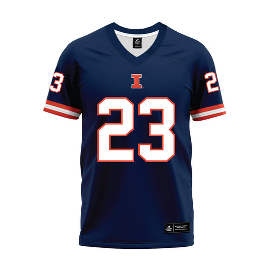 Illinois - NCAA Football : Jaylen Stewart - Blue Premium Football Jersey-0