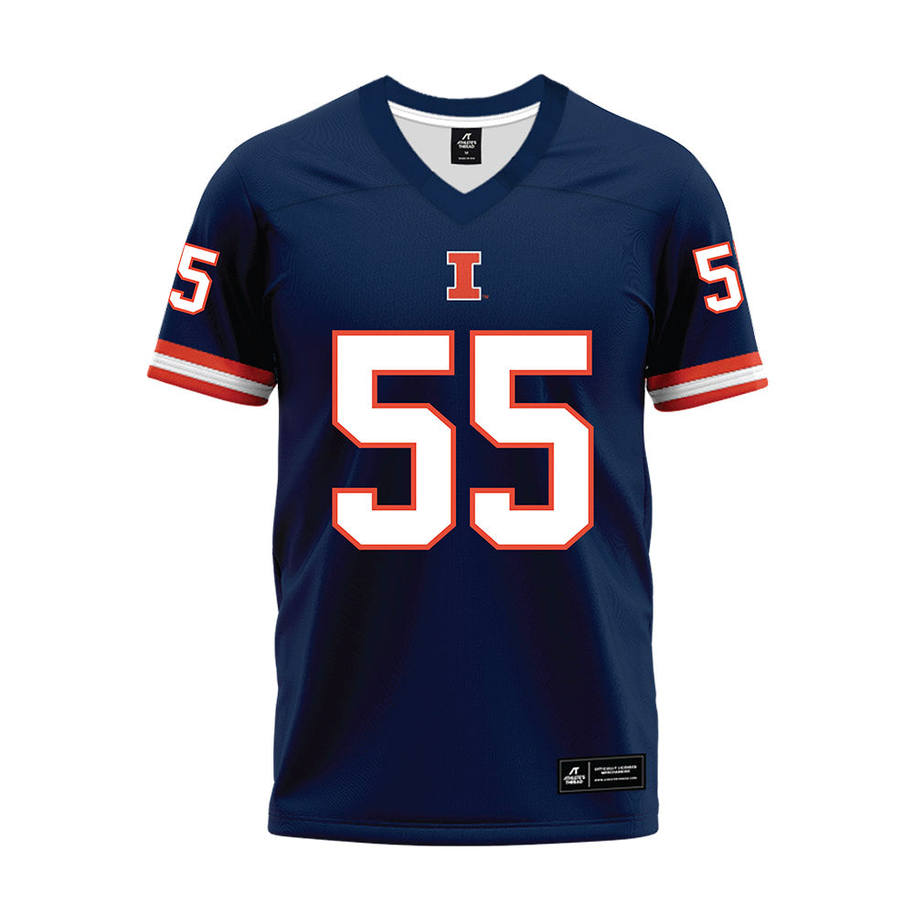 Illinois - NCAA Football : Tony Balanganayi - Blue Premium Football Jersey-0