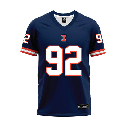 Illinois - NCAA Football : Deon Williams - Blue Premium Football Jersey-0