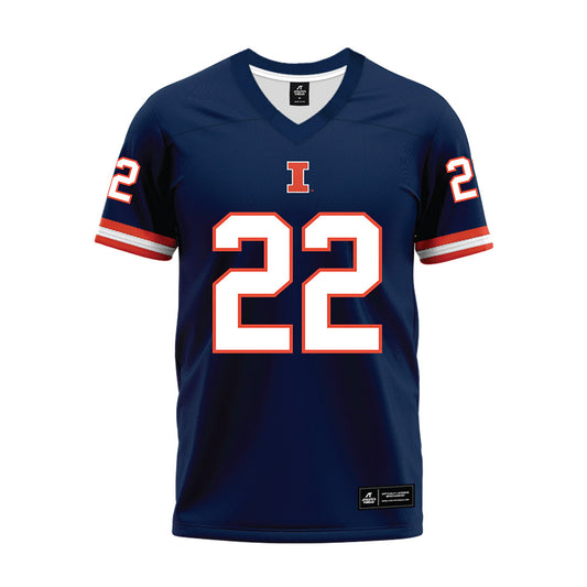 Illinois - NCAA Football : Damaryion "Deuce" Fillmore - Blue Premium Football Jersey-0