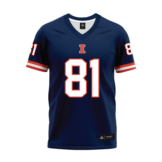 Illinois - NCAA Football : Leslie Mosley - Blue Premium Football Jersey-0