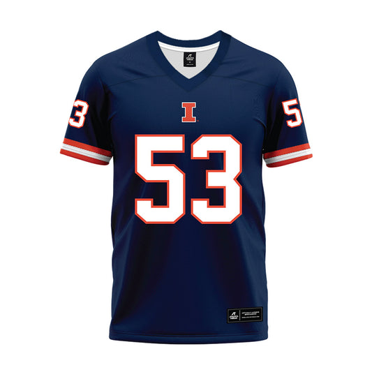 Illinois - NCAA Football : Kai Pritchard - Blue Premium Football Jersey-0