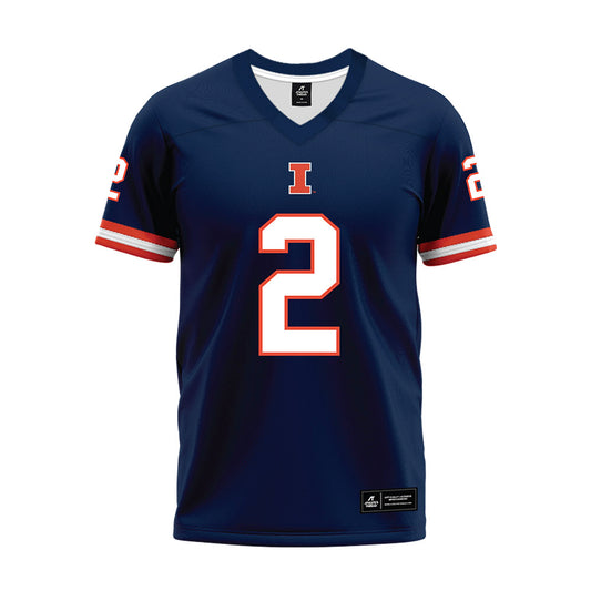 Illinois - NCAA Football : RJ Jones III - Blue Premium Football Jersey-0