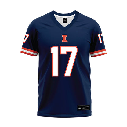 Illinois - NCAA Football : Isaiah Thomison - Blue Premium Football Jersey-0
