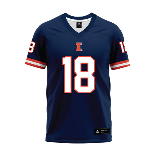 Illinois - NCAA Football : Mason Muragin - Blue Premium Football Jersey