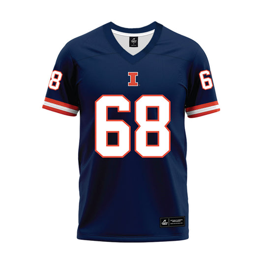 Illinois - NCAA Football : Michael McDonough - Blue Premium Football Jersey-0