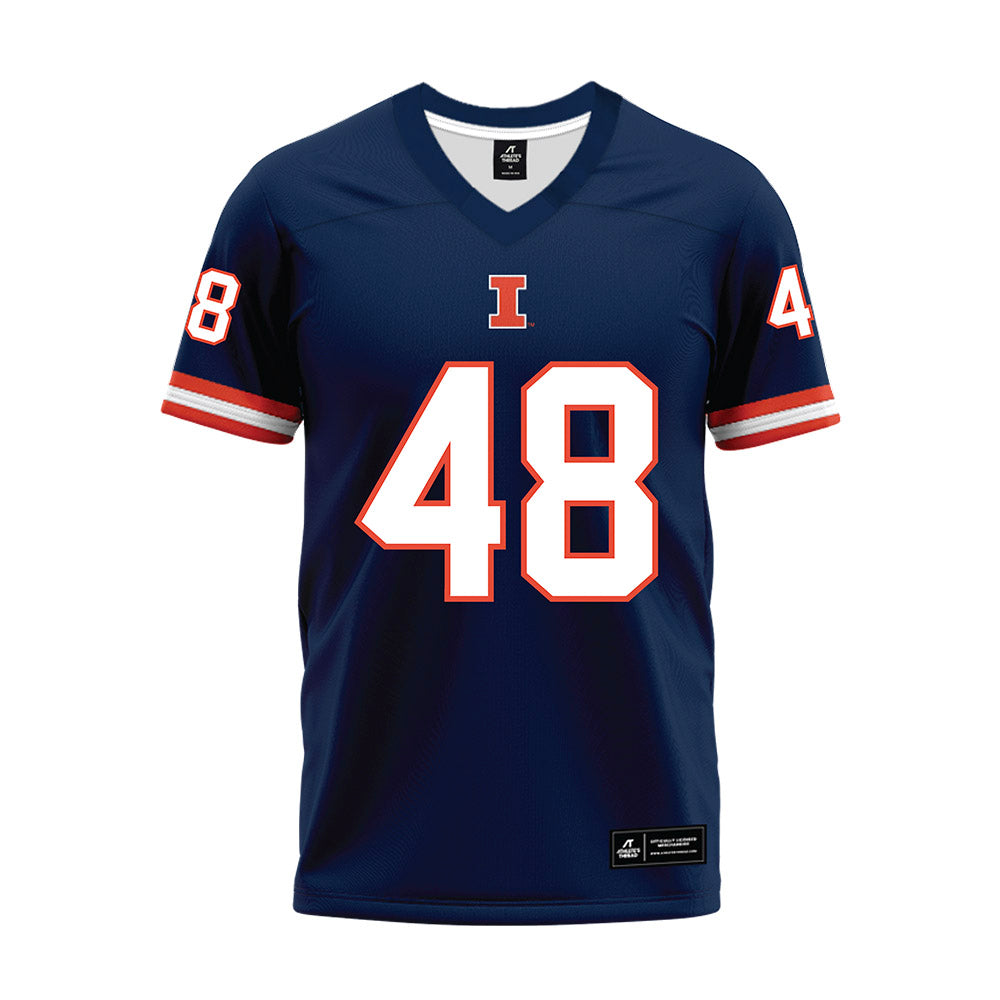 Illinois - NCAA Football : Carter Smith - Blue Premium Football Jersey-0