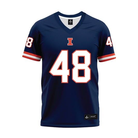 Illinois - NCAA Football : Carter Smith - Blue Premium Football Jersey-0