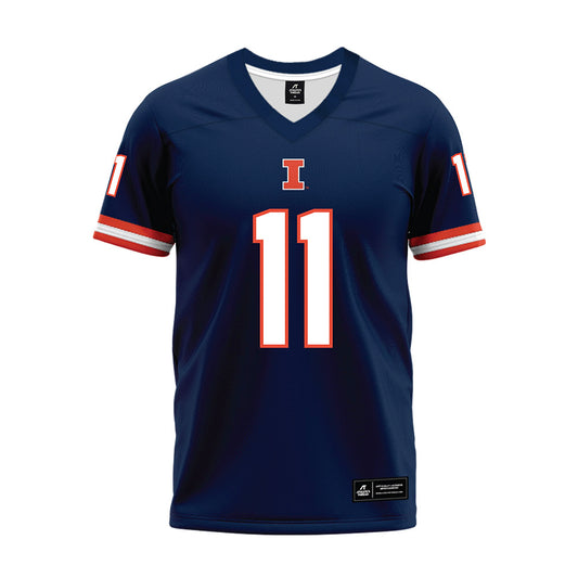 Illinois - NCAA Football : Jacob Alexander - Blue Premium Football Jersey-0