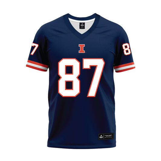 Illinois - NCAA Football : BJ Thurman - Blue Premium Football Jersey-0
