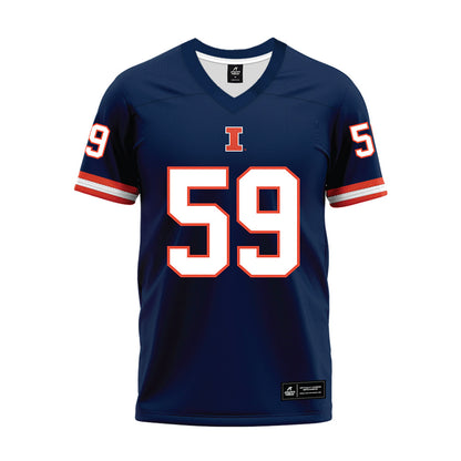 Illinois - NCAA Football : Jake Renfro - Blue Premium Football Jersey-0