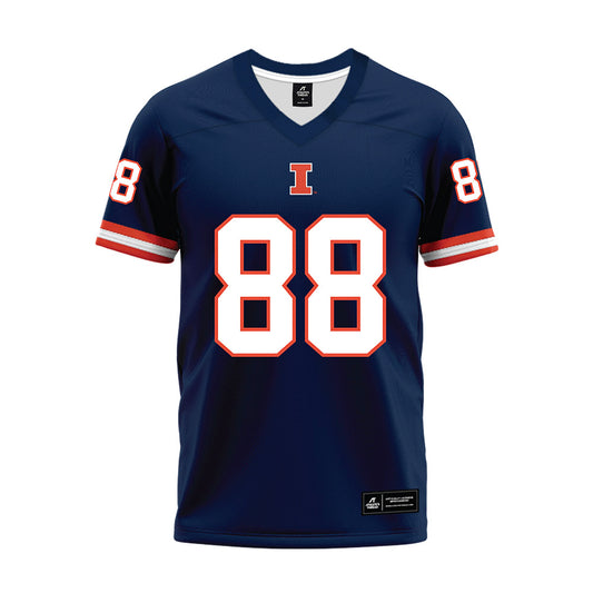 Illinois - NCAA Football : Davin Stoffel - Blue Premium Football Jersey-0