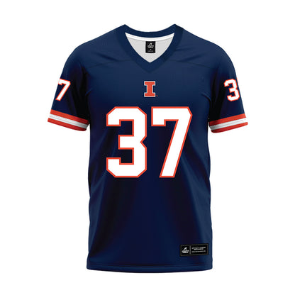 Illinois - NCAA Football : Caden Considine - Blue Premium Football Jersey-0