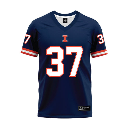 Illinois - NCAA Football : Caden Considine - Blue Premium Football Jersey-0