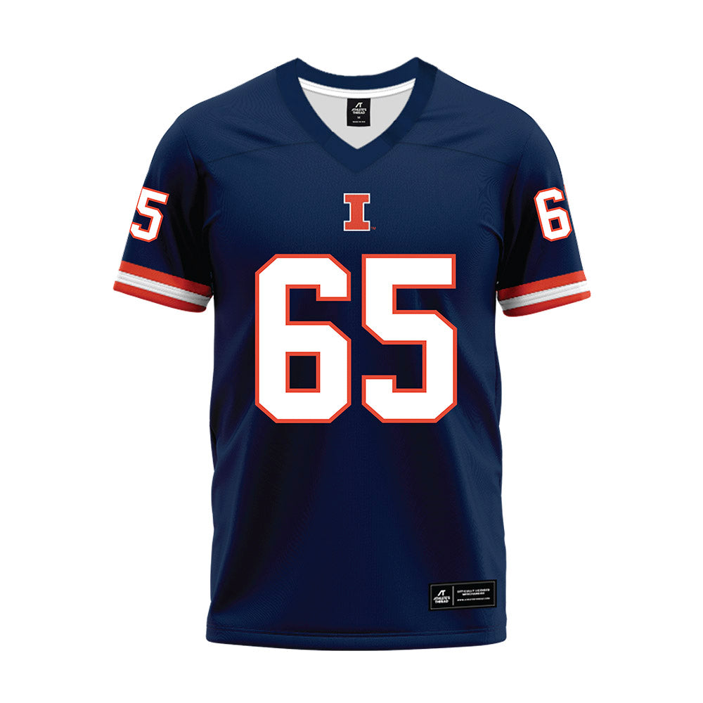 Illinois - NCAA Football : Dezmond Schuster - Blue Premium Football Jersey-0