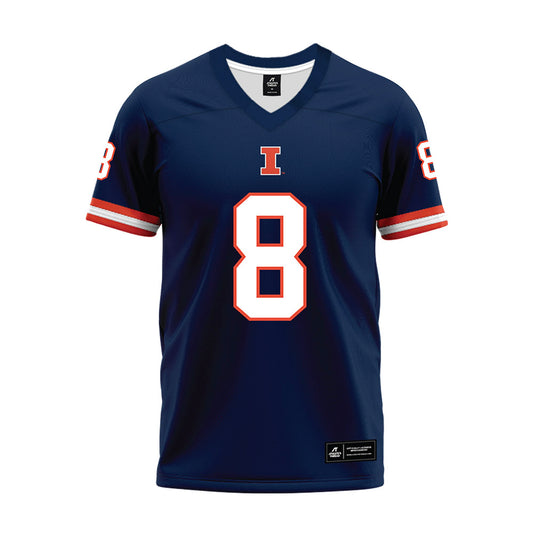 Illinois - NCAA Football : Cameron Thomas - Blue Premium Football Jersey-0