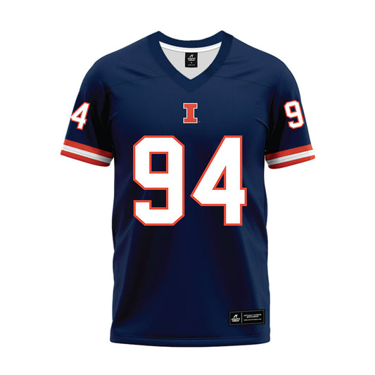 Illinois - NCAA Football : Connor Sullivan - Blue Premium Football Jersey-0