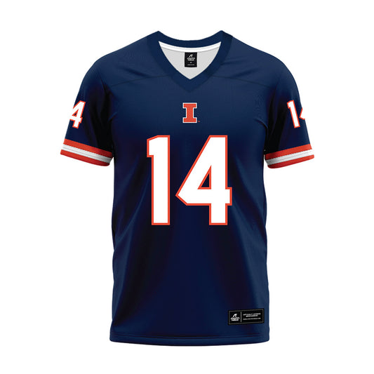 Illinois - NCAA Football : Maurice Smith Jr. - Blue Premium Football Jersey-0