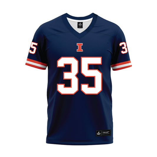 Illinois - NCAA Football : Grayson Griffin - Blue Premium Football Jersey