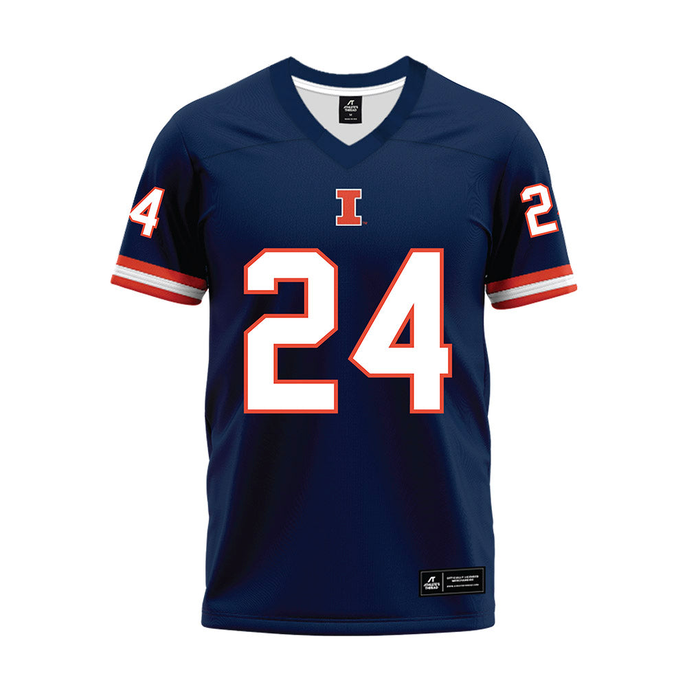 Illinois - NCAA Football : Javari Barnett - Blue Premium Football Jersey-0