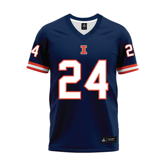Illinois - NCAA Football : Javari Barnett - Blue Premium Football Jersey-0