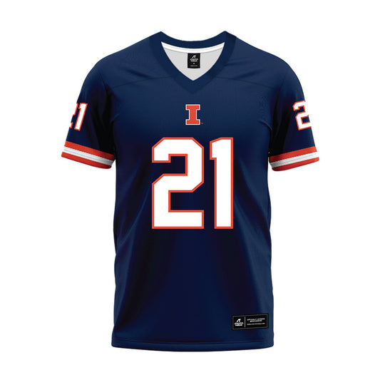Illinois - NCAA Football : Aidan Laughery - Blue Premium Football Jersey
