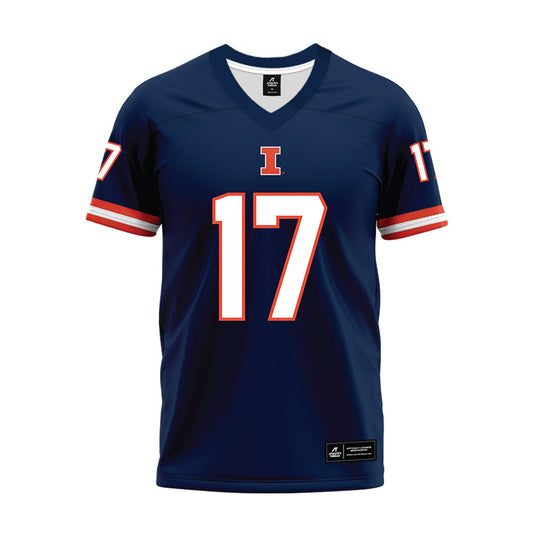 Illinois - NCAA Football : Collin Dixon - Blue Premium Football Jersey