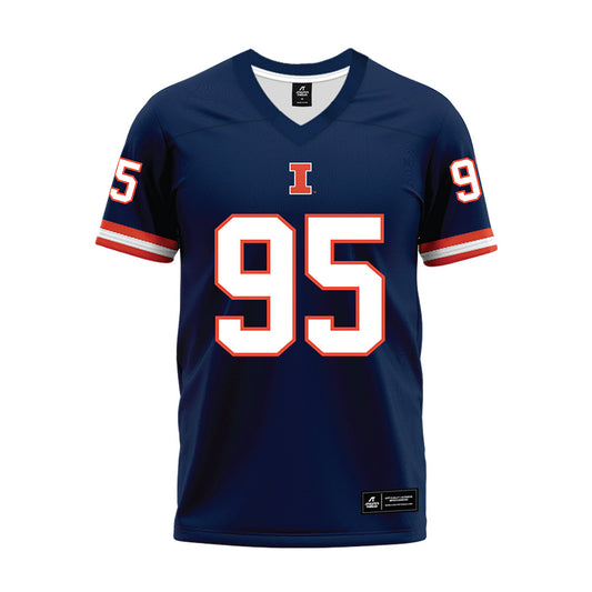 Illinois - NCAA Football : Isaiah White - Blue Premium Football Jersey-0