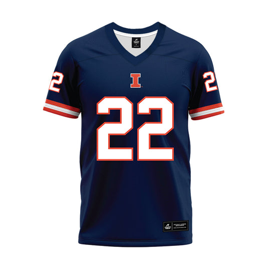 Illinois - NCAA Football : Cedric Wyche II - Blue Premium Football Jersey-0