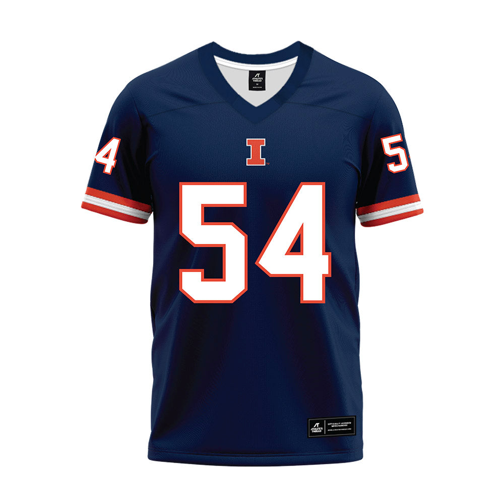 Illinois - NCAA Football : Griffin Rousseau - Blue Premium Football Jersey-0