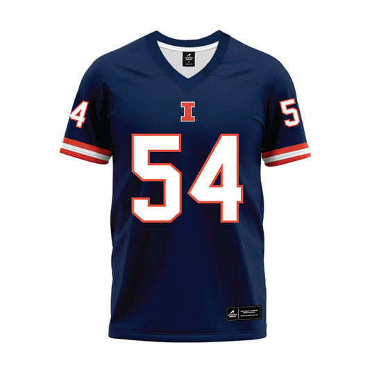 Illinois - NCAA Football : Griffin Rousseau - Blue Premium Football Jersey-0