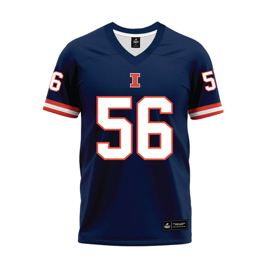Illinois - NCAA Football : JJ Hirdes - Blue Premium Football Jersey-0