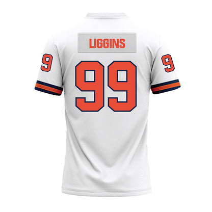 Illinois - NCAA Football : King Liggins - White Premium Football Jersey-1